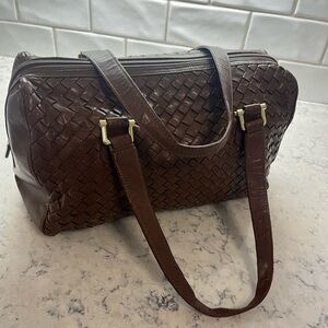 Meyers USA Vintage Brown Woven Leather Satchel